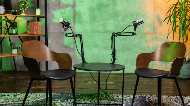 Studio Podcast Setup Wide